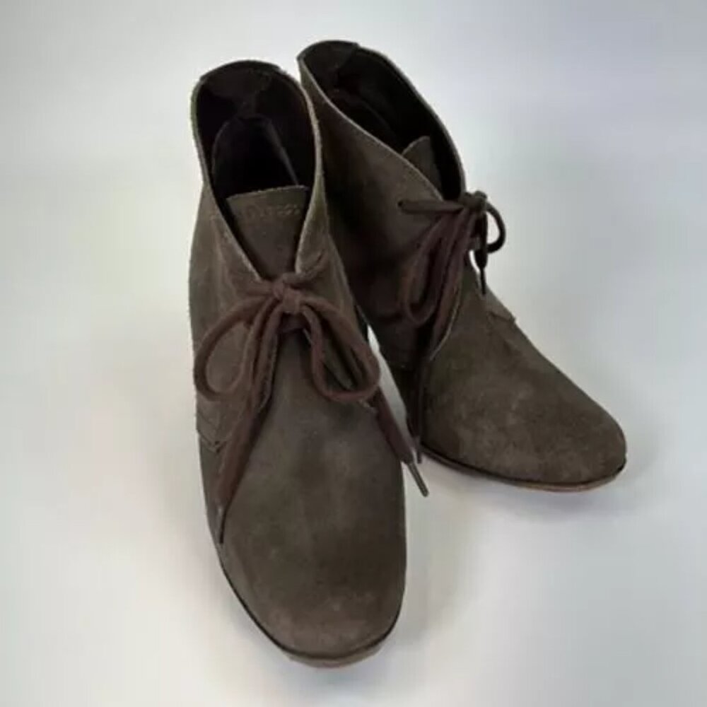 Pedro Garcia Womens Ankle Boots Booties Brown Lace Up Leather Spain 7 EUR 37.5